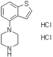 structure of CAS# 1677681-05-8, 1-Benzo[b]thien-4-ylpiperazine hydrochloride (1:2)