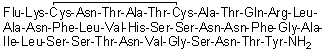 N2-[(3',6'-Dihydroxy-3-oxospiro[isobenzofuran-1(3H),9'-[9H]xanthen]-5-yl)carbonyl]-L-lysyl-L-cysteinyl-L-asparaginyl-L-threonyl-L-alanyl-L-threonyl-L-cysteinyl-L-alanyl-L-threonyl-L-glutaminyl-L-arginyl-L-leucyl-L-alanyl-L-asparaginyl-L-phenylalanyl-L-leucyl-L-valyl-L-histidyl-L-seryl-L-seryl-L-asparaginyl-L-asparaginyl-L-phenylalanylglycyl-L-alanyl-L-isoleucyl-L-leucyl-L-seryl-L-seryl-L-threonyl-L-asparaginyl-L-valylglycyl-L-seryl-L-asparaginyl-L-threonyl-L-tyrosinamide cyclic (2→7)-disulfide molecular structure (CAS 1678414-71-5)
