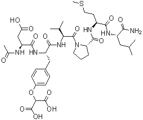 N-Acetyl-L-alpha-aspartyl-O-(dicarboxymethyl)-L-tyrosyl-L-valyl-L-prolyl-L-methionyl-L-leucinamide molecular structure (CAS 168135-79-3)