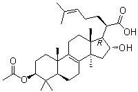 (3beta,16alpha)-3-(Acetyloxy)-16-hydroxylanosta-8,24-dien-21-oic acid molecular structure (CAS 168293-13-8)