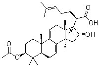 (3beta,16alpha)-3-(Acetyloxy)-16-hydroxylanosta-7,9(11),24-trien-21-oic acid molecular structure (CAS 168293-14-9)