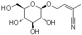 (2Z)-4-(beta-D-Glucopyranosyloxy)-2-methyl-2-butenenitrile molecular structure (CAS 168433-86-1)