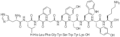 L-Histidyl-L-leucyl-L-phenylalanylglycyl-L-tyrosyl-L-seryl-L-tryptophyl-L-tyrosyl-L-lysine molecular structure (CAS 168635-91-4)