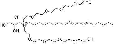 Dihydroxypropyl PEG-5 Linoleamonium Chloride molecular structure (CAS 168677-75-6)