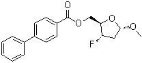 Methyl 2,3-dideoxy-3-fluoro-alpha-D-erythro-pentofuranoside 5-[1,1'-biphenyl]-4-carboxylate molecular structure (CAS 168786-98-9)