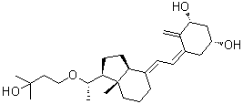 (1R,3R,5Z)-4-Methylene-5-[(2E)-[(1S,3aS,7aS)-octahydro-1-[(1S)-1-(3-hydroxy-3-methylbutoxy)ethyl]-7a-methyl-4H-inden-4-ylidene]ethylidene]-1,3-cyclohexanediol molecular structure (CAS 169218-34-2)