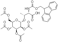 结构式 CAS# 169219-08-3, N-[芴甲氧羰基]-O-(2,3,4,6-四-O-乙酰基-alpha-D-甘露糖基)-L-苏氨酸