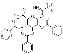 structure of CAS# 169557-99-7, 2,3,4-Tri-O-benzoyl-alpha-D-glucuronide methyl ester trichloroacetimidate