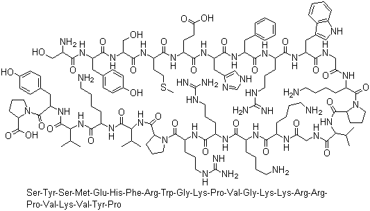 结构式 CAS# 16960-16-0, 替可克肽; 二十四肽促皮质素
