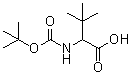 structure of CAS# 169870-82-0, N-[(1,1-Dimethylethoxy)carbonyl]-3-methylvaline;2-[(tert-Butoxycarbonyl)amino]-3,3-dimethylbutanoic acid; DL-Boc-tert-leucine; [(tert-Butoxycarbonyl)amino](tert-butyl)acetic acid