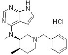N-Methyl-N-[(3R,4R)-4-methyl-1-(phenylmethyl)-3-piperidinyl]-7H-pyrrolo[2,3-d]pyrimidin-4-amine hydrochloride (1:?) molecular structure (CAS 1702274-61-0)
