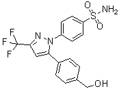 4-[5-(4-Hydroxymethylphenyl)-3-(trifluoromethyl)-1H-pyrazol-1-yl]benzenesulfonamide molecular structure (CAS 170571-00-3)