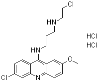 structure of CAS# 17070-45-0, 2-Methoxy-6-chloro-9-(2-chloroethylaminopropylamino)acridine dihydrochloride;ICR 191; ICR 191 dihydrochloride; ICR 191A