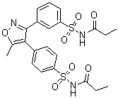 N-[[3-[5-Methyl-4-[4-[[(1-oxopropyl)amino]sulfonyl]phenyl]-3-isoxazolyl]phenyl]sulfonyl]propanamide molecular structure (CAS 1708094-99-8)