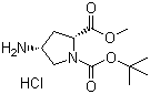 (2S,4S)-1-tert-Butyl 2-methyl 4-aminopyrrolidine-1,2-dicarboxylate hydrochloride molecular structure (CAS 171110-72-8)