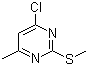 structure of CAS# 17119-73-2, 4-Chloro-6-methyl-2-(methylthio)pyrimidine