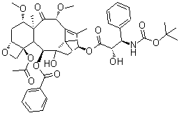 (alphaS,betaR)-beta-[[(1,1-Dimethylethoxy)carbonyl]amino]-alpha-hydroxybenzenepropanoic acid (2aR,4S,4aS,6R,9S,11S,12S,12aR,12bS)-12b-(acetyloxy)-12-(benzoyloxy)-2a,3,4,4a,5,6,9,10,11,12,12a,12b-dodecahydro-11-hydroxy-4,6-dimethoxy-4a,8,13,13-tetramethyl-5-oxo-7,11-methano-1H-cyclodeca[3,4]benz[1,2-b]oxet-9-yl ester molecular structure (CAS 1714967-27-7)