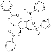 alpha-L-Ribofuranose 1,3,5-tribenzoate 2-(1H-imidazole-1-sulfonate) molecular structure (CAS 171720-99-3)