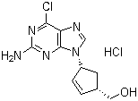(1S,4R)-4-(2-Amino-6-chloro-9H-purin-9-yl)-2-cyclopentene-1-methanol hydrochloride molecular structure (CAS 172015-79-1)