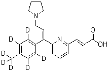 (E,E)-3-[6-[1-[4-(Methyl-d3)phenyl-2,3,5,6-d4]-3-(1-pyrrolidinyl)-1-propenyl]-2-pyridinyl]-2-propenoic acid molecular structure (CAS 172165-56-9)