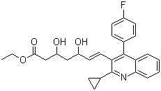 Ethyl (E)-3,5-dihydroxy-7-[2-cyclopropyl-4-(4-fluorophenyl)-3-quinolinyl]-hept-6-enoate molecular structure (CAS 172336-32-2)