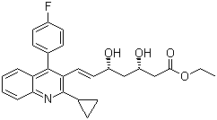 [R-(R*,S*)]-7-[2-Cyclopropyl-4-(4-fluorophenyl)-3-quinolinyl]-3,5-dihydroxy-6-heptenoic acid ethyl ester molecular structure (CAS 172336-33-3)