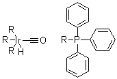 Carbonylhydridotris(triphenylphosphine)iridium(I) molecular structure (CAS 17250-25-8)