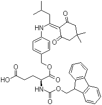 结构式 CAS# 172611-75-5, N-[(9H-芴-9-基甲氧基)羰基]-L-谷氨酸 1-[[4-[[1-(4,4-二甲基-2,6-二氧代环己亚基)-3-甲基丁基]氨基]苯基]甲基]酯