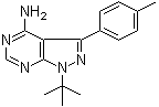 1-叔丁基-3-(4-甲基苯基)-1H-吡唑并[3,4-d]嘧啶-4-胺分子结构 (CAS 172889-26-8)