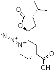 (alphaS,gammaS,2S,4S)-gamma-Azidotetrahydro-alpha,4-bis(1-methylethyl)-5-oxo-2-furanbutanoic acid molecular structure (CAS 173153-98-5)