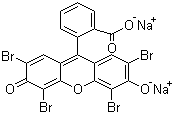 structure of CAS# 17372-87-1, Acid Red 87;C.I. 45380; Eosin Yellowish; 2',4',5',7'-Tetrabromofluorescein disodium salt; Disodium 2-(2,4,5,7-tetrabromo-6-oxido-3-oxoxanthen-9-yl)benzoate