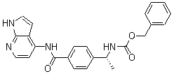 (R)-[1-[4-[(1H-Pyrrolo[2,3-b]pyridin-4-ylamino)carbonyl]phenyl]ethyl]carbamic acid phenylmethyl ester molecular structure (CAS 173897-93-3)