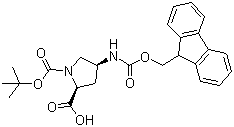 N-Boc-cis-4-Fmoc-Amino-L-proline molecular structure (CAS 174148-03-9)