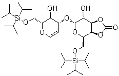 2,6-Anhydro-4-O-[3,4-O-carbonyl-6-O-[tris(1-methylethyl)silyl]-alpha-D-galactopyranosyl]-2-deoxy-6-O-[tris(1-methylethyl)silyl]-D-arabino-hex-5-enitol molecular structure (CAS 174173-98-9)