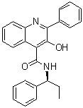 结构式 CAS# 174636-32-9, 3-羟基-2-苯基-N-[(1S)-1-苯基丙基]-4-喹啉甲酰胺