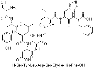 L-Seryl-L-tyrosyl-L-leucyl-L-alpha-aspartyl-L-serylglycyl-L-isoleucyl-L-histidyl-L-phenylalanine molecular structure (CAS 175614-17-2)