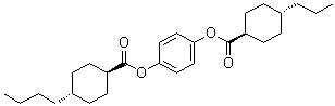 trans-4-Butylcyclohexanecarboxylic acid 4-[[(trans-4-propylcyclohexyl)carbonyl]oxy]phenyl ester molecular structure (CAS 175784-00-6)