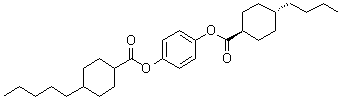 [trans(trans)]-4-Butylcyclohexanecarboxylic acid 4-[[(4-pentylcyclohexyl)carbonyl]oxy]phenyl ester molecular structure (CAS 175784-02-8)