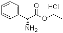 结构式 CAS# 17609-48-2, D-苯甘氨酸乙酯盐酸盐; (R)-(氨基)苯乙酸乙酯盐酸盐