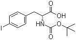 N-叔丁氧羰基-D-4-碘苯丙氨酸分子结构 (CAS 176199-35-2)
