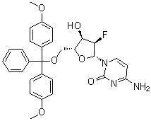 5'-O-[Bis(4-methoxyphenyl)phenylmethyl]-2'-deoxy-2'-fluoro-cytidine molecular structure (CAS 177086-37-2)