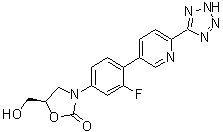 (5R)-3-[3-Fluoro-4-[6-(2H-tetrazol-5-yl)-3-pyridinyl]phenyl]-5-(hydroxymethyl)-2-oxazolidinone molecular structure (CAS 1771765-84-4)
