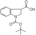 结构式 CAS# 177201-79-5, 1-(叔丁氧羰基)吲哚啉-3-羧酸