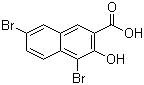 structure of CAS# 1779-10-8, 4,7-Dibromo-3-hydroxy-2-naphthoic acid;1,6-Dibromo-2-hydroxynaphthalene-3-carboxylic acid