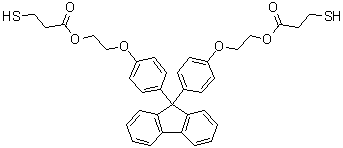 3-Mercaptopropanoic acid 9H-fluoren-9-ylidenebis(4,1-phenyleneoxy-2,1-ethanediyl) ester molecular structure (CAS 178182-03-1)