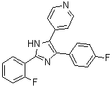 结构式 CAS# 1784751-19-4, 4-[2-(2-氟苯基)-4-(4-氟苯基)-1H-咪唑-5-基]吡啶