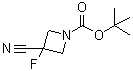 结构式 CAS# 1788041-57-5, 3-氰基-3-氟-1-吖丁啶羧酸叔丁酯
