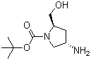 结构式 CAS# 179472-26-5, (2R,4S)-4-氨基-2-(羟甲基)-1-吡咯烷羧酸叔丁酯