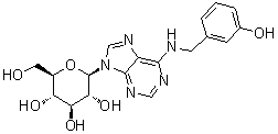 3-[[(9-beta-D-Glucopyranosyl-9H-purin-6-yl)amino]methyl]phenol molecular structure (CAS 179528-30-4)