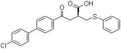 structure of CAS# 179545-77-8, Tanomastat;(S)-4-[4-(4-Chlorophenyl)phenyl]-4-oxo-2-(phenylsulfanylmethyl)butanoic acid